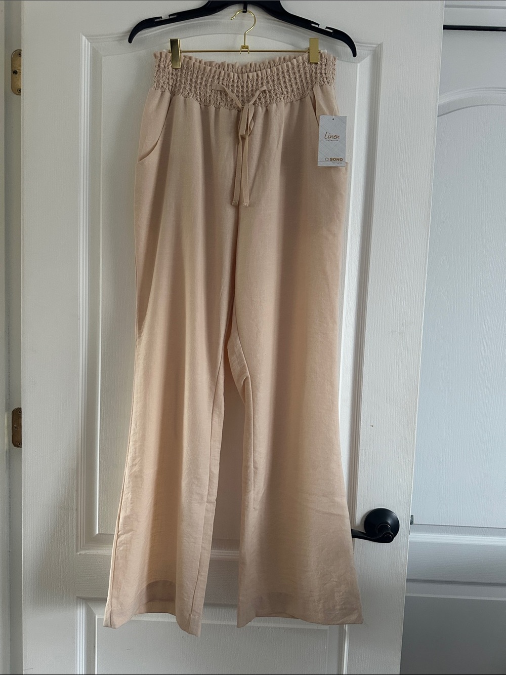 Ci Sono linen collection pull on wide leg pants size large NWT